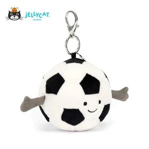 Jellycat Amuseables Soccer Ball Bag Charm Keychain NWT and Dust Bag Gift Cute - Picture 1 of 6