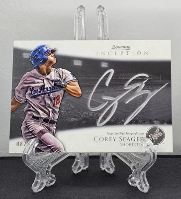 Corey Seager 2013 Bowman Inception SILVER SIGNINGS ON-CARD AUTO 8/25 - Image 1 of 3