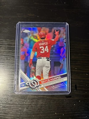 BRYCE HARPER 2017 Topps Chrome Photo Variation Red Jersey Refractor Card #48 - Image 1 of 2