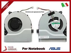 Ventola Fan CPU per ASUS X450 X550 p/n MF75070V1-C090-S9A (Spessore 9mm) - Photo 1/1