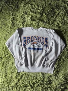 Vintage 90s NFL Denver Broncos Gray Sweatshirt Size XL !!!! - Bild 1 von 15