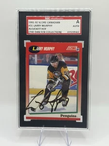 1991-92 Score Canadian Larry Murphy #31 HOF On Card Auto SGC Authentic Penguins - Picture 1 of 10