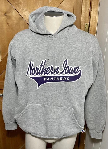 Russell Athletic Mens Size M Northern Iowa Panthers Vintage Gray Pullover Hoodie Cover