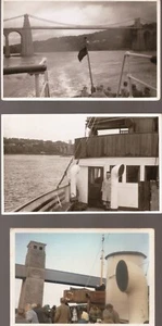 On Board Ferry Menai Straits By Telford & Brunel Bridges - Taken 1960s X3 Photos - Picture 1 of 4