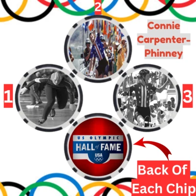 Connie Carpenter-Phinney Speed Skating Olympian Set Of 3 Collectible Poker Chips - Image 1 of 2
