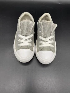 Converse All Star Gray And Pink Double Tongue Sneakers Little Girls sz 11 SlipOn - Picture 1 of 10