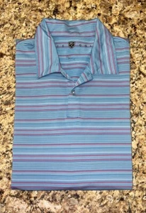 Nike Dri-Fit Striped Golf Polo Shirt Blue & Pink - Men’s Large - Picture 1 of 9