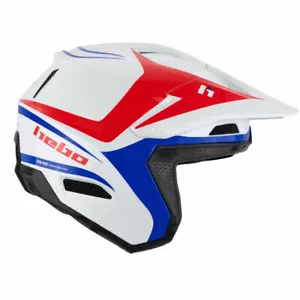 Hebo Trials Helmet Zone Pro WHITE RED BLUE 2025 DESIGN NEW - Picture 1 of 4