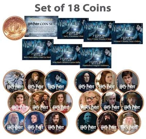 HARRY POTTER Deathly Hallows Colorized UK British Halfpenny ULTIMATE 18-Coin Set - Picture 1 of 1