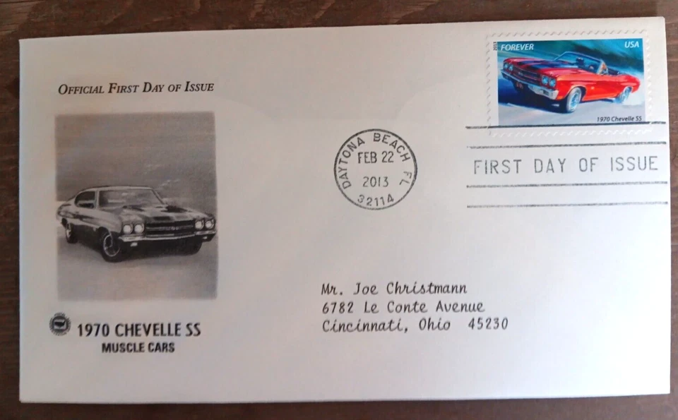 1970 CHEVELLE SS MUSCLE CARS 2013 PCS CACHET FDC VF - Image 1 of 1