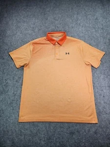Under Armour Polo Shirt Mens XL Orang Geometic The Playoff Polo Golf Adult - Picture 1 of 13