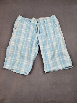 Pantalones Cortos Chinos Kirra Para Hombres 29 Azul A Cuadros Ligeros Preppy Cocina Exterior Baúles Foto 1 de 4