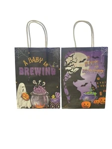 Halloween A Baby is Brewing Gift Bags Baby Shower 2 Styles 16 total - Picture 1 of 2
