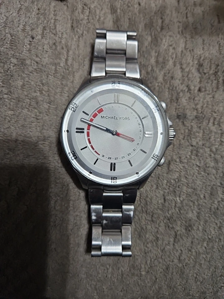For Parts NWT Michael Kors Access Silver Reid Hybrid Smart Watch  - Image 1 of 3