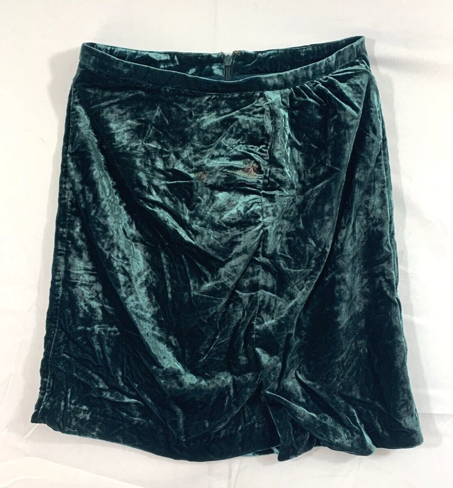 NUEVO CON ETIQUETAS Falda Anthropologie Connie Montie Terciopelo Verde Para Mujer Talla 6 Foto 1 de 4