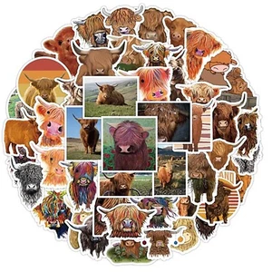 25 süße HIGHLAND Kühe Aufkleber, Kühe, Tiere, Mini Kuh Aufkleber - Bild 1 von 11