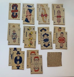 Vintage Antique 1920s OLD MAID Card Game Unbranded Double Sided No Box 19 Cards - Picture 1 of 8