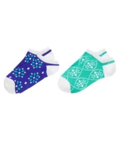 GYMBOREE SAFARI SMILES BLUE N GREEN GEOMETRIC 2-pair GIRL ACTIVE SOCKS S M L NWT - Picture 1 of 1