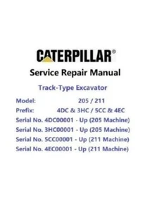 Manual de reparación para Caterpillar Cat 205, 211 (4DC y 3HC, 5CC Y 4EC) - Imagen 1 de 1