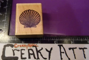 SEA SHELL FAN RUBBER STAMP CITY Y8610 CREAKYATTIC - Picture 1 of 2