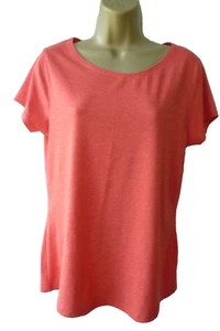 GEORGE Ladies Size 14 Red Marl Basic Soft Feel Crew Jersey T Shirt Top - Picture 1 of 9