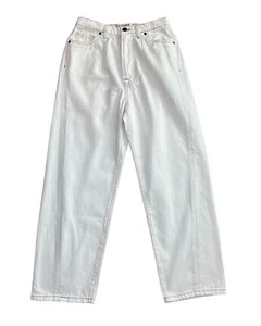 Sandrine Rose X Free People French Worker Wide Leg Jeans White 26 - Picture 1 of 8