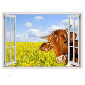 A Cow At The Field by Fake 3D Window | Lienzo (Enrollado) | Obras de arte de pared HD - Imagen 1 de 21