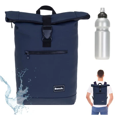 Rucksack Herren A4 Kurierrucksack Bench Roll-Top Freizeitrucksack 64175 Blau +f - Bild 1 von 4