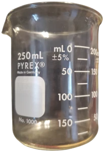 Pyrex -250ml Glass Beaker Laboratory Chemistry Lab Measuring Glassware Volumetri - Picture 1 of 1