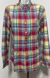 Polo Ralph Lauren Men's Dress Plaid Shirt Medium Yellow Red Logo Cotton New NWT - Picture 1 of 9
