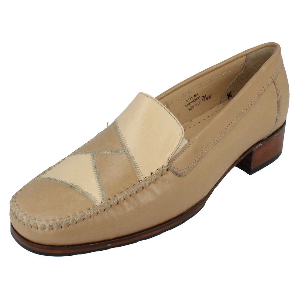 Mujer Redwood Talla UK 7.5 Fijación Ee Beige Múltiple Cuero Empeines Por Equity - Imagen 1 de 4