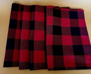 Buffalo Checked Red & Black Set of 4 Placemats, 18"x13" - Picture 1 of 1