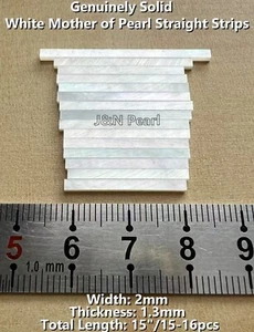 Ancho: 2 mm J&N Perla Genuina Madreperla Tiras Rectas Incrustación Purfling - Imagen 1 de 3