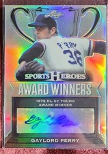 2017 Leaf Metal Sports Heroes Award Winners Silver Gaylord Perry AUTO HOF