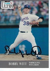 BOBBY WITT SIGNED 1991 FLEER ULTRA #357 - TEXAS RANGERS - Picture 1 of 1