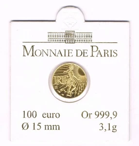 FRANCE MONNAIE OR 100 €URO 2008 Ø 15 mm 3,1 gr 999,9 ‰ R5549.1 - Picture 1 of 2