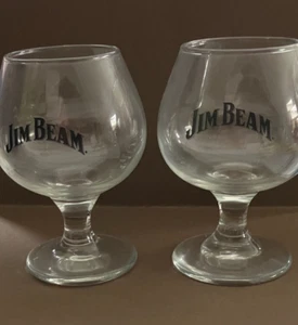 JIM BEAM BOURBON WHISKEY SIPPING/TASTING SNIFTER BAR GLASSES (2) - Picture 1 of 2