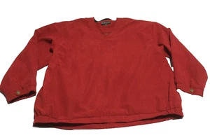 Monterey Club Men's Golf Pullover Jacket Red Suede Windbreaker Size XXL - Picture 1 of 12