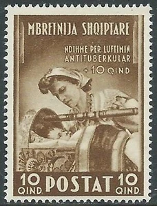 1943 ALBANIA PRO OPERE ANTI TUBERCOLARI 10+10 Q MNH ** - RA23-9 - Picture 1 of 1