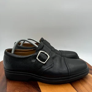 Michael Toschi Shoes Mens 11.5 Monk Strap Black Pebbled Leather Casual Business - Picture 1 of 12