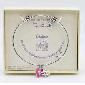 Hallmark Stainless Steel Stackable Hashtag Heart Bracelet NWT - Picture 1 of 1