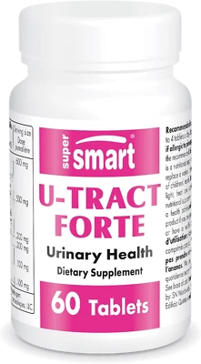 Supersmart U-Tract Forte con D-Manosa y Bromelina, Salud Urinaria, 60 Comprimidos Foto 1 de 4