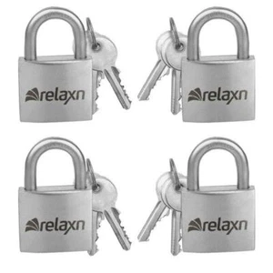 Stainless Steel Padlocks x 4, 50mm Keyed Alike, 50mm Marine. 1 key Fits all - Picture 1 of 3