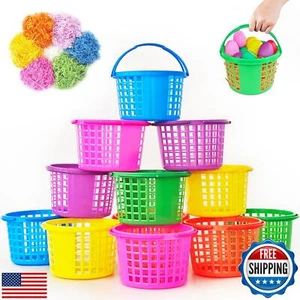 Woozettn 12 Pack Easter Baskets for Kids,Plastic Easter Bags with Handles,Eas - Picture 1 of 5