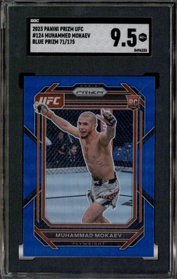 2023 Panini Prizm UFC Blue #124 Muhammed Mokaev RC Rookie /175 SGC 9.5 - Image 1 of 2