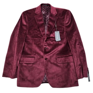 Michael Kors Velvet Sport Coat Mens 38S 38 Burgundy Red Classic Fit NEW - Picture 1 of 12