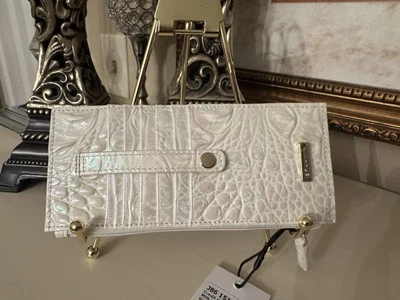 NUEVO CON ETIQUETAS CARTERA TARJETA DE CRÉDITO BRAHMIN LECHE IRIDISCENTE BLANCA Nueva Agotada Foto 1 de 4