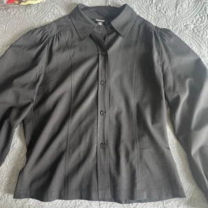 Damen DKNY Plissee Button Down Shirt.. Langarm Schwarz.. Größe 14 - Bild 1 von 8