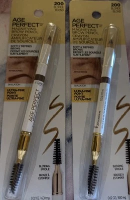 L'OREAL Age Perfect  Magnifying Brow Pencil Crayon #200 Blonde - NEW, SEALED x2 - Image 1 of 3