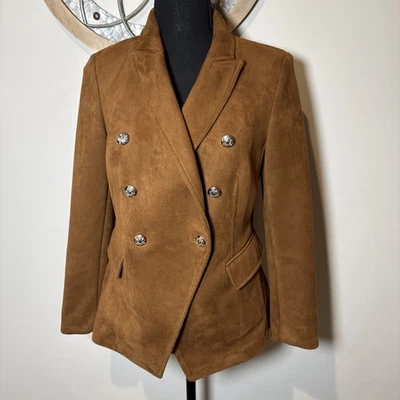 WHITE HOUSE BLACK MARKET $140 Double Breasted Studio Blazer Jacket Size 2 Camel - Image 1 of 4